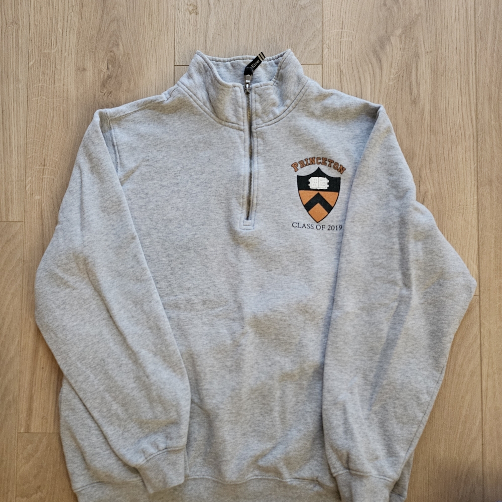 Princeton Men's Gray Zip-Up Sweater